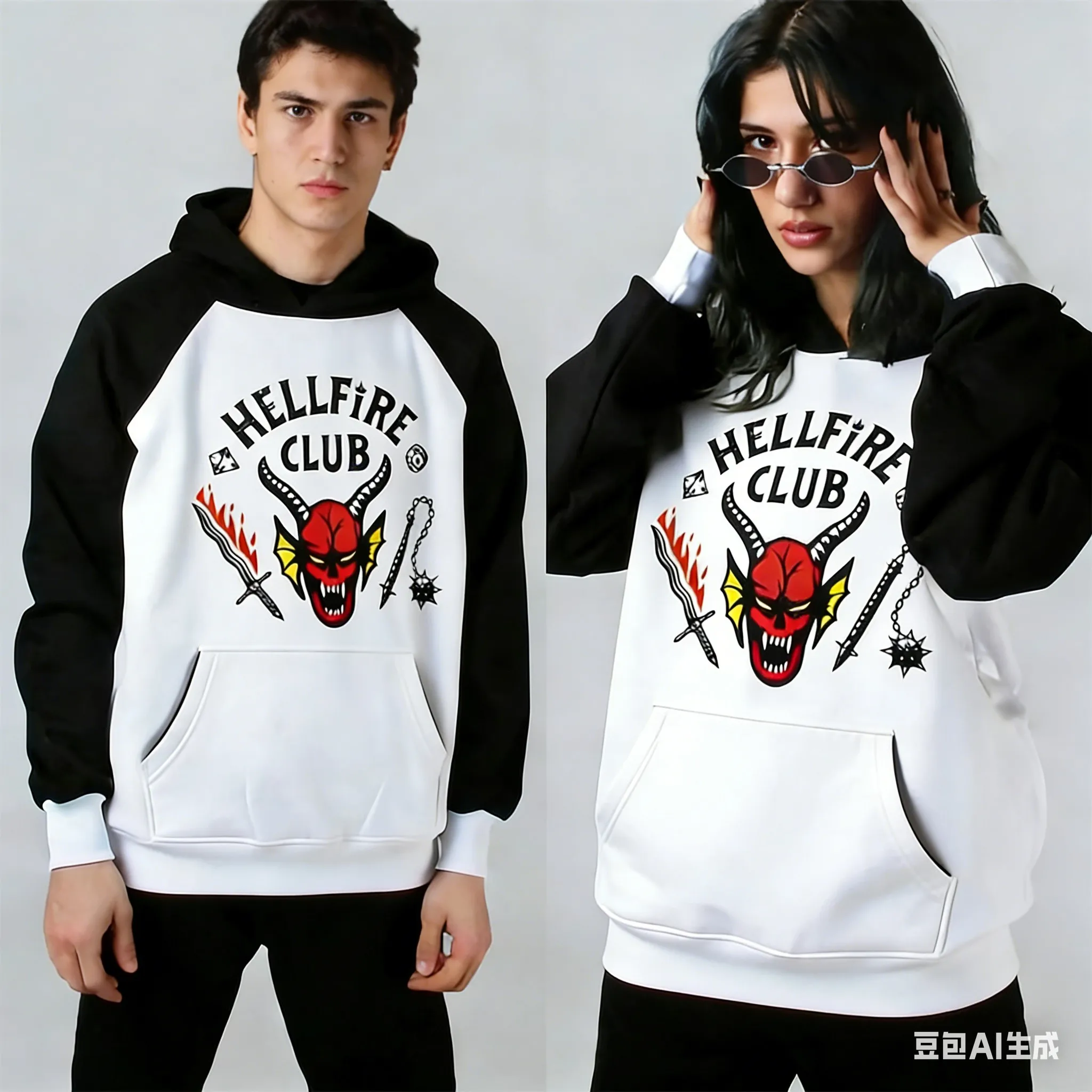 2026 sudaderas con capucha para hombres y mujeres, ropa deportiva Hellfire Monster, ropa de calle de moda, tops de manga larga para juegos de rol