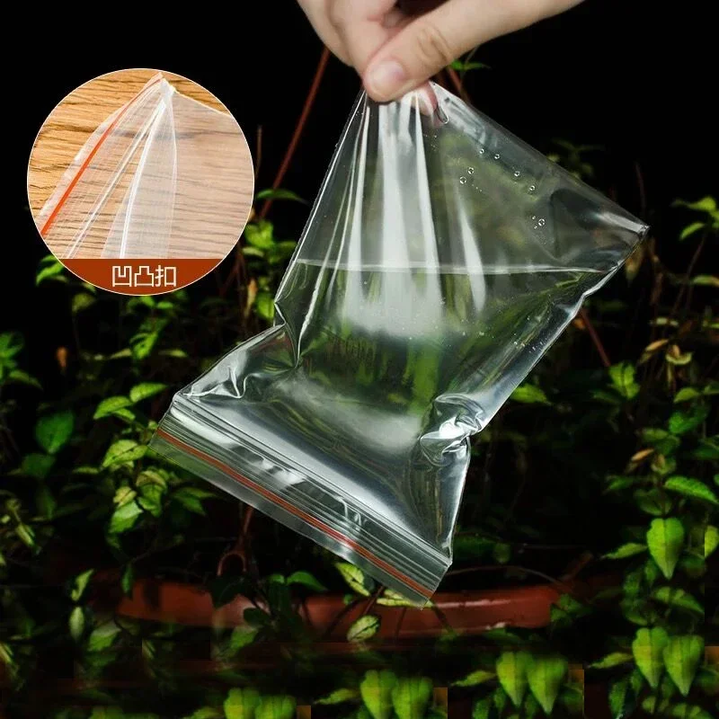 Zip Lock Plastic Bags Reclosable Transparent Jewelry/Food Storage Bag Kitchen Package Bag Thickness 0.08mm 100pcs/lot