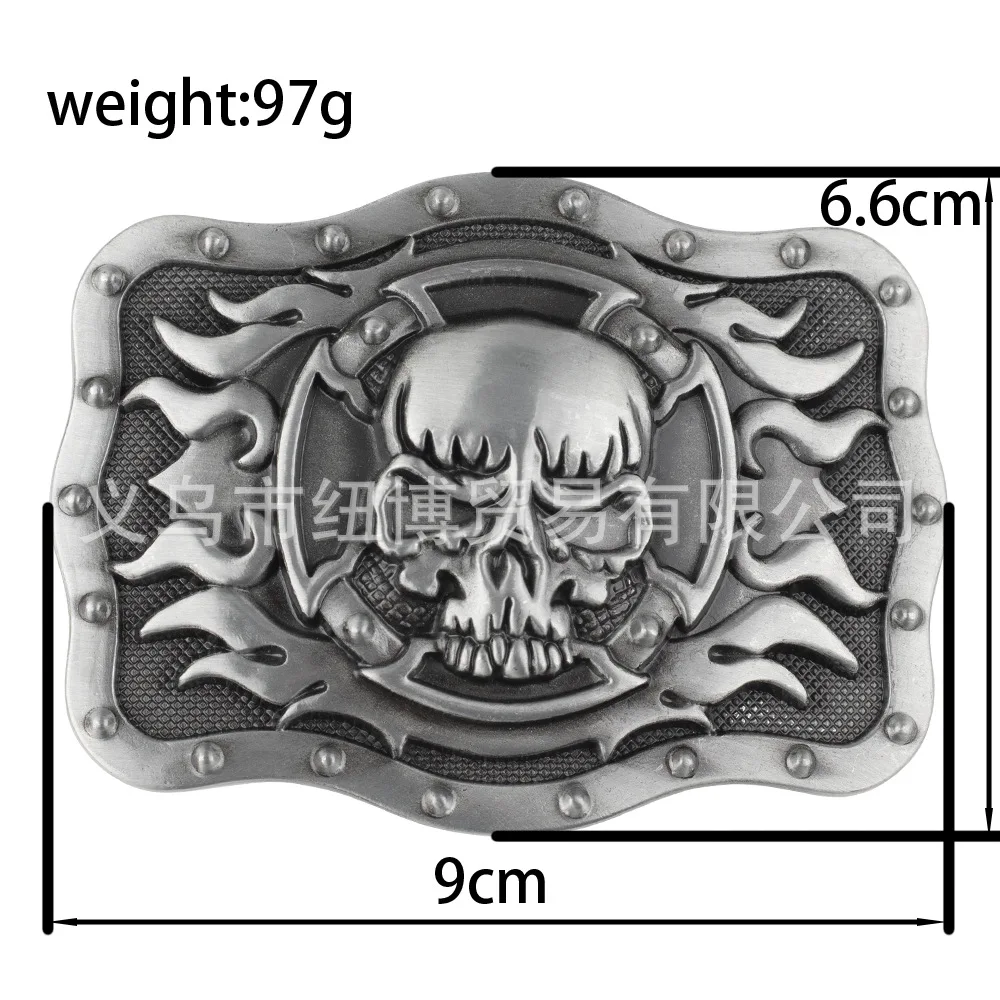 Hell Ghost Skull Belt Buckle Square Alloy Grim Reaper Pattern Street Youth Motorcycle Party Accessories