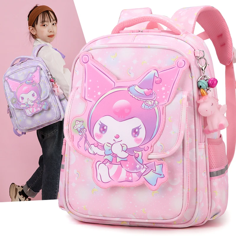 

Sanrio Children Backpack Cartoon Cute Kuromi Melody High-Capacity Spine Protection Lighten Burden Schoolbag Students' Supplies