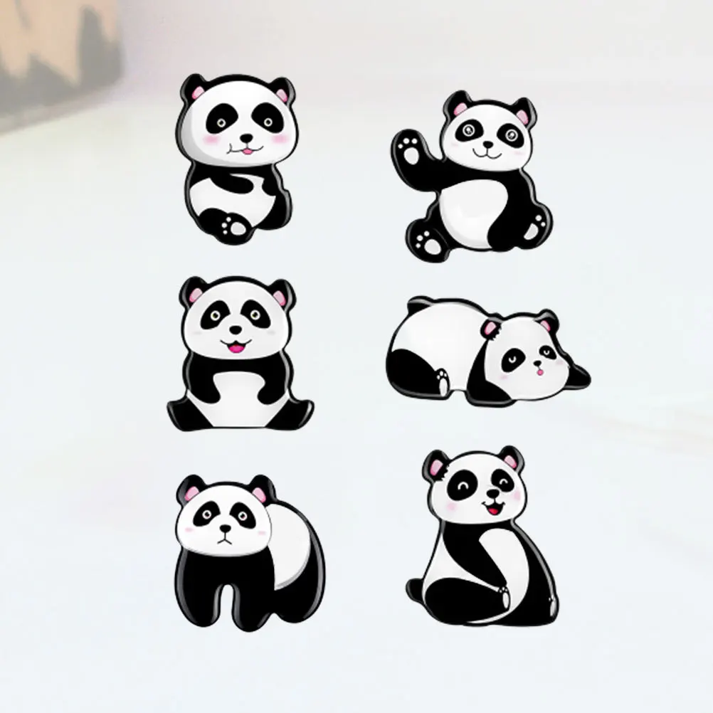 

6Pcs Panda Fridge Magnet Cartoon Animal Refrigerator Sticker Kitchen Decal Hold Steady to Whiteboard Cabinet Door