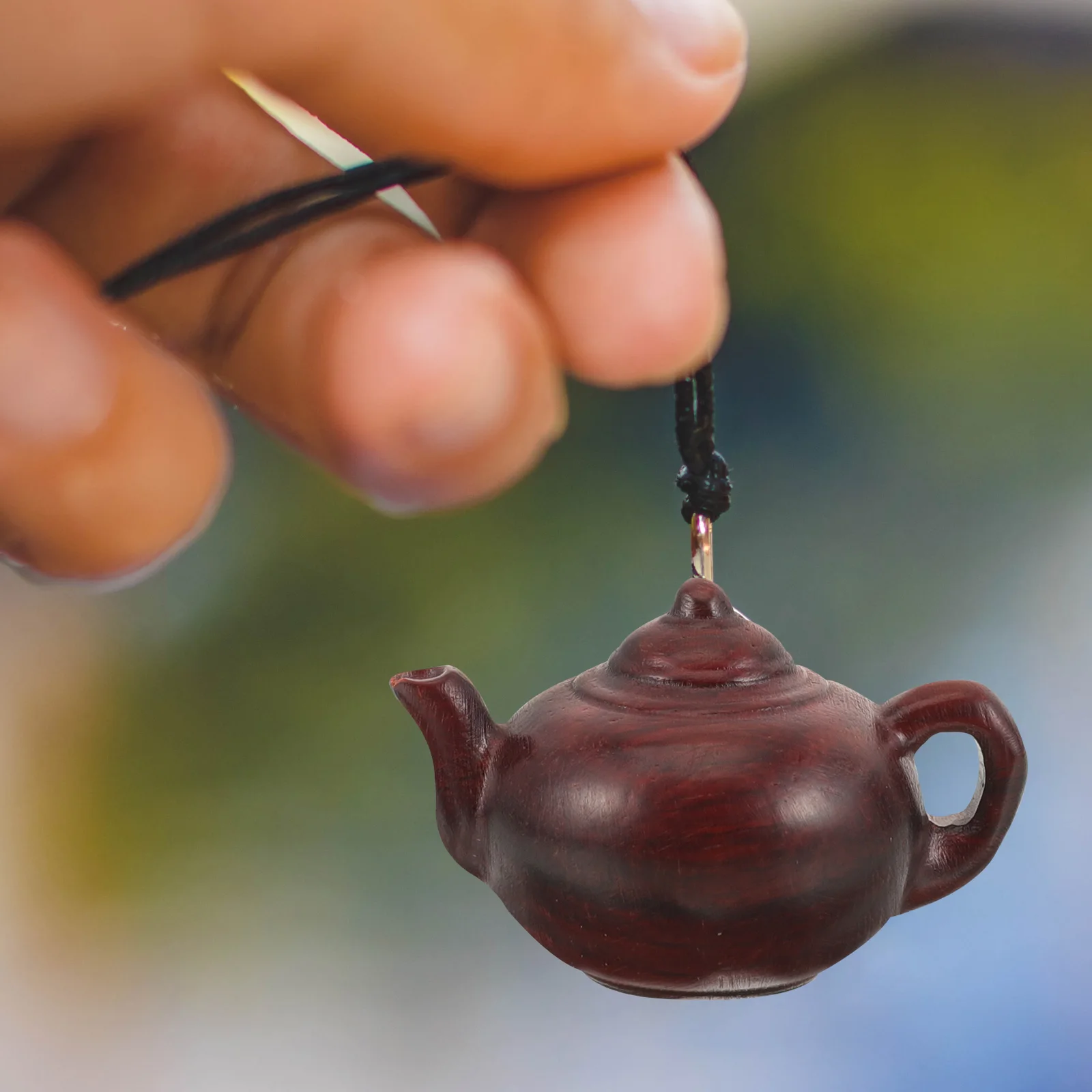

H Carved Teapot Pendant Small H Keychain Jewelry Vintage Wood DIY Crafts Accessories Retro Charm Collection Birthday