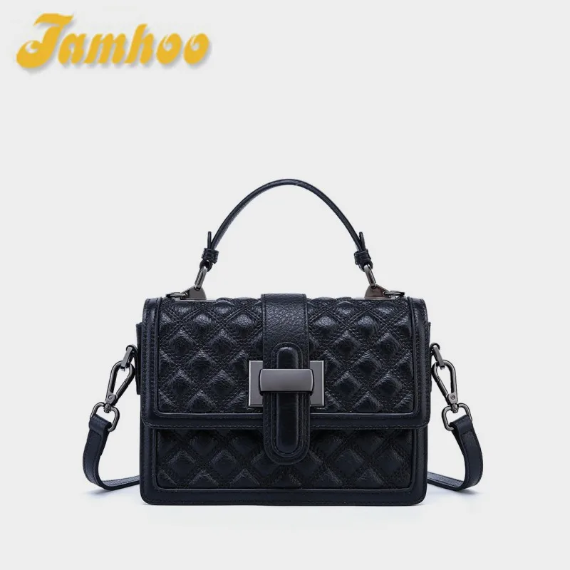 

Jamhoo Classic Women Leather Flap Bag Single Shoulder Crossbody for Women Portable Fashion Metal Buckle Zipper Embossed Design