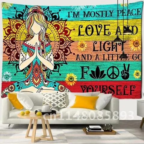 

Seven Bohemian Psychedelic Witchcraft Mysterious Aesthetics Room Decor Chakras India Buddha Tapestry Wall Hanging