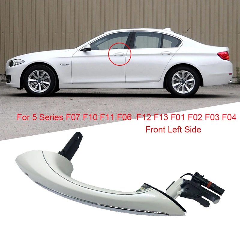 51217276243 Front Left Exterior Door Handle For-BMW 5 / 6 / 7 Series F07 F10 F11 F06 F12 F13 F01 F02 F03 F04(White)