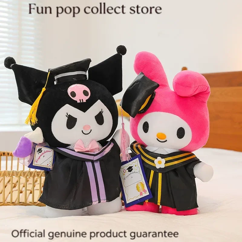 

In Stock Sanrio Graduation Plush My Melody Kuromi Cinnamoroll Hello Kitty Graduation Gown Plush Doll Graduation Gift Collectible