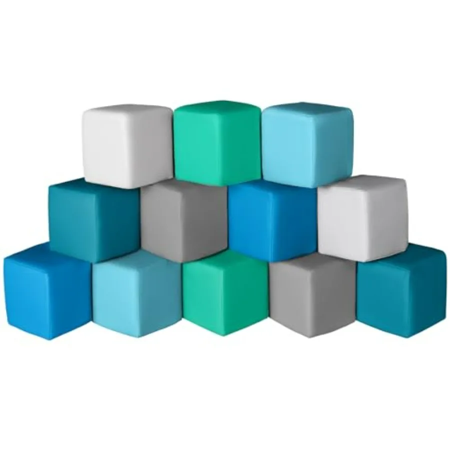 

Foam Building Blocks for : 12-Pieces PU Leather Colorful Foam Blocks - Building Toys for Toddler - Giant Stacking Blocks Toys -