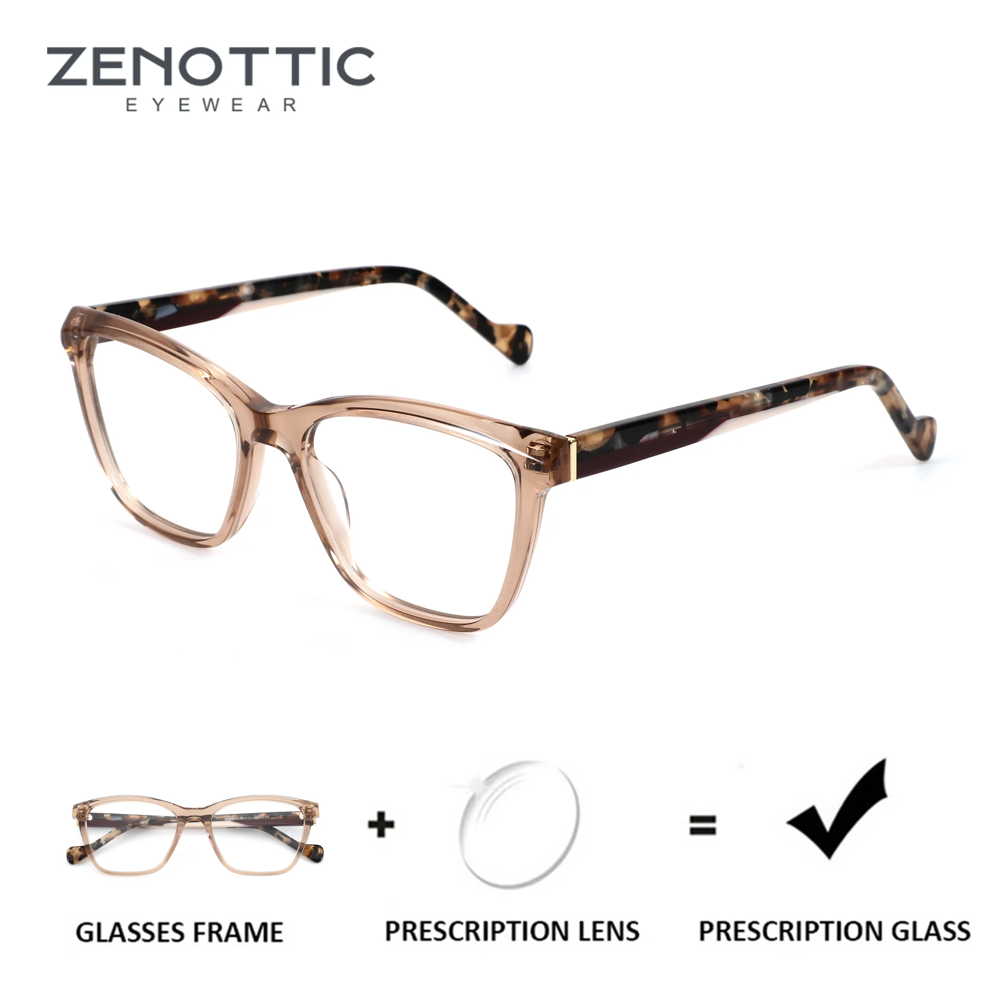 

Очки ZENOTTIC (размер S) с индивидуальной коррекцией зрения для женщин, ацетатные, для коррекции близорукости, женские оптические очки