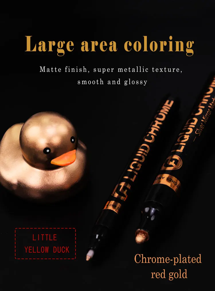 1/2 stücke Spiegel Marker Stift DIY Reflektierende Farbe Stifte Spiegel Marker Chrom Gold SILBER Marker Unterschrift Auto Styling Kunst handwerk – Detail 5