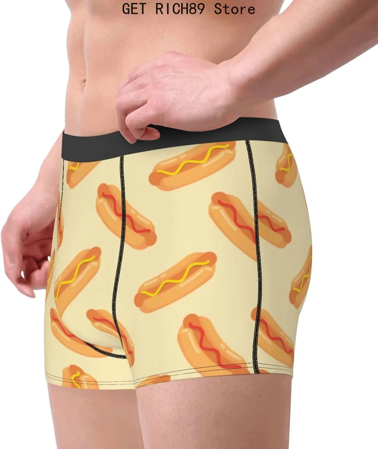 Hot Dogs with Sausage Novelty Boxers Mens Funny Boxer Briefs Underwear Gag Gifts for Men