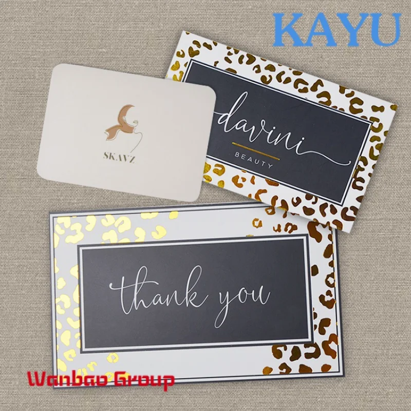 Custom  Luxury custom printing embossed 500gsm cotton paper cardboard name business card Luxury Thank You Card For Small Busines