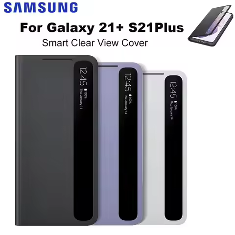 Original For Samsung Mirror Cover Clear View Phone Case For Galaxy S21+ S21Plus S-View Flip Cover Intelligent Cases