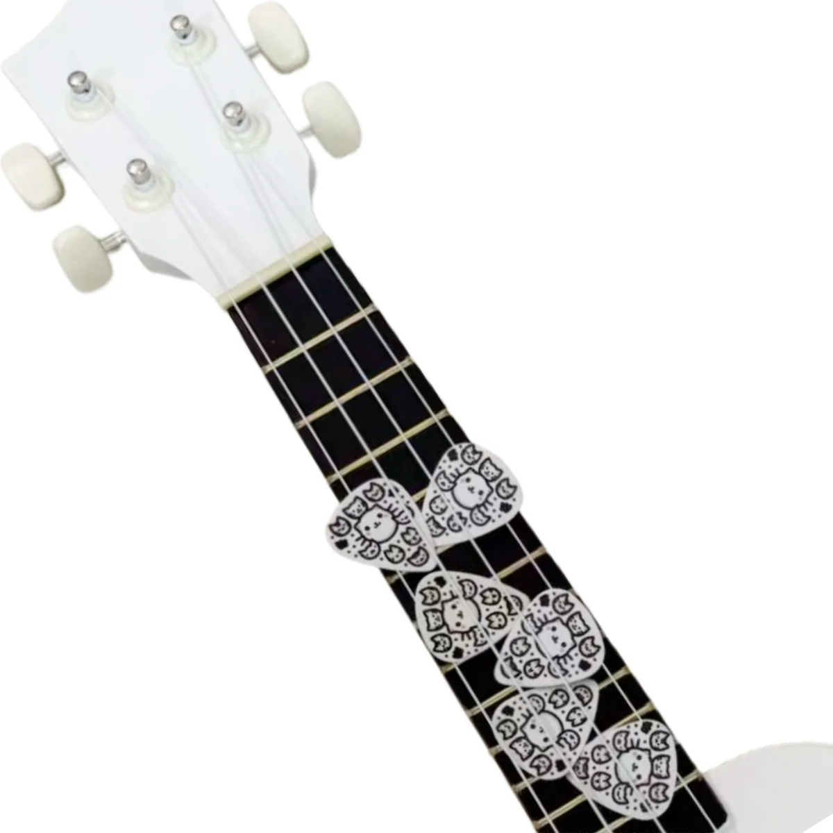 Miwayer 6 قطع من أعواد الجيتار الأصلية "رأس القطط" / مع حافظة سلسلة المفاتيح/لملحقات الجيتار الموسيقيين