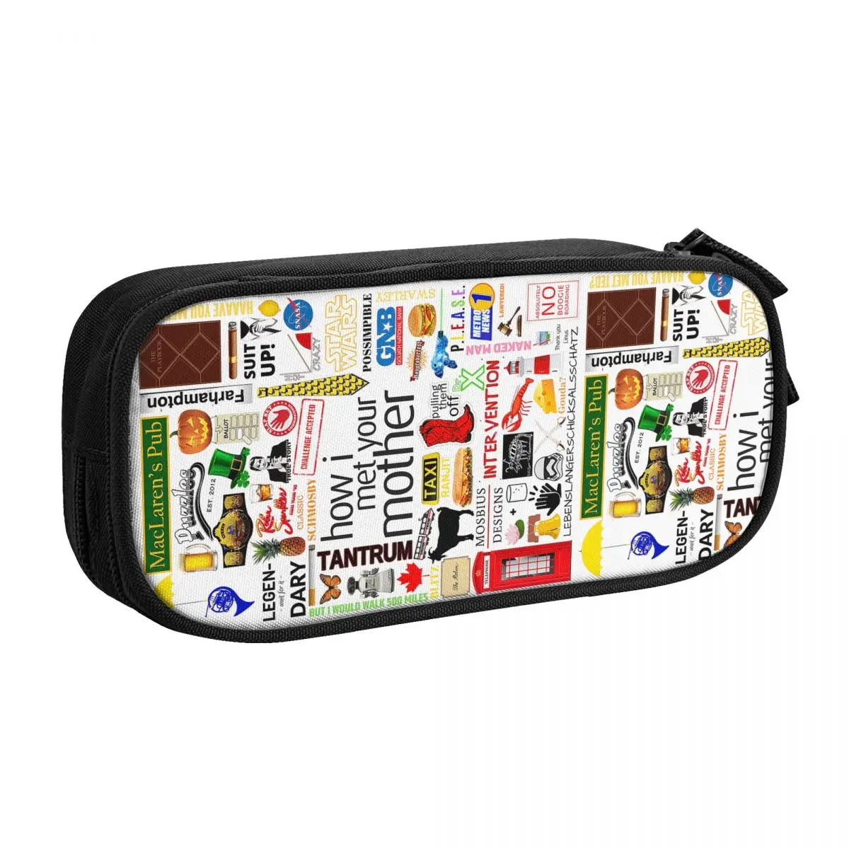 How I Met Your Mother Collage Korean Pencil Case Girl Boy Large Storage TV Show Pencil Bag Pouch Students Stationery