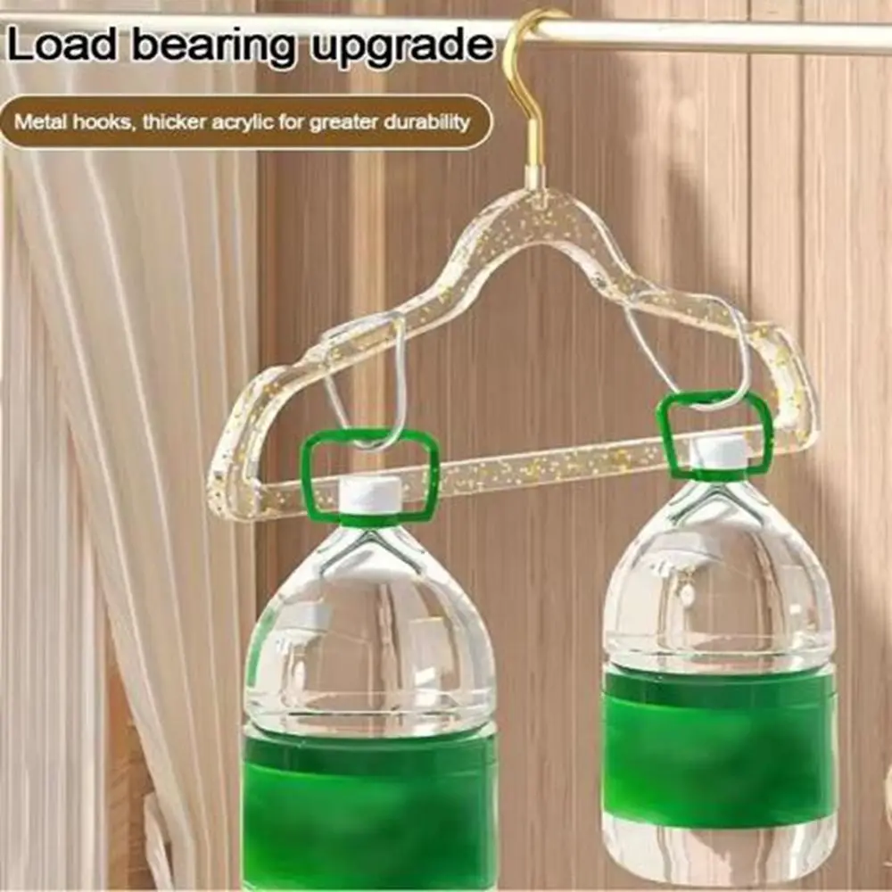 

10Pcs Thickened Transparent Glitter Hangers Non-slip Non-marking Acrylic Clothes Hangers Space Saving Non-scratch
