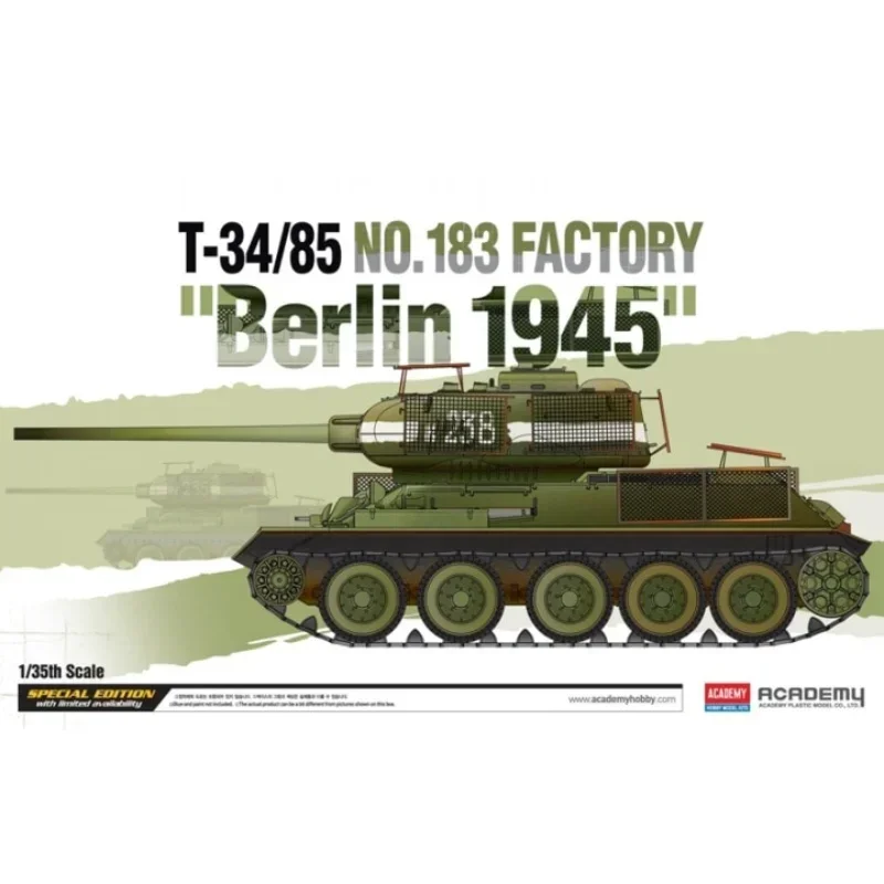

1/35 Academy model 13295 Soviet Factory "Berlin 183 Factory T-34/85 1945 assembly Scale diy toys Model Kit