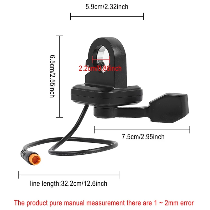 

108X Thumb Throttle Accelerator for G2 Electric Scooter Fits 22.5mm Handlebars Extended Cable Length