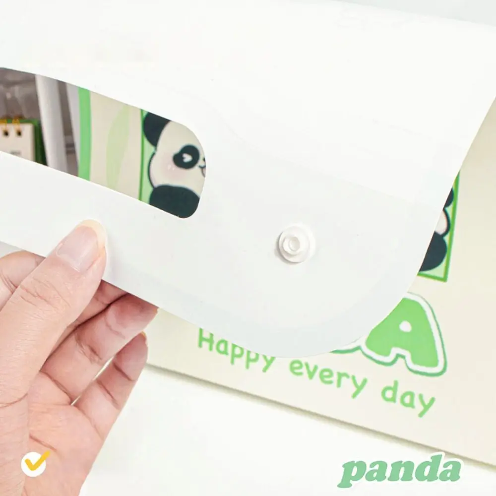 Lindo Panda A4 carpeta de archivos, organizador de archivos de dibujos animados creativos, impermeable, portafolio de gran capacidad