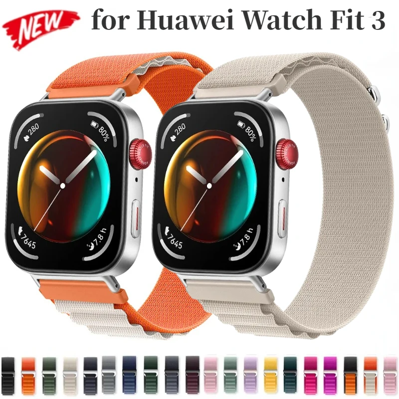 Ремешок Alpine для Huawei Watch Fit 3, спортивный нейлоновый Воздухопроницаемый браслет для наручных часов Huawei Watch Fit3, аксессуары для браслетов