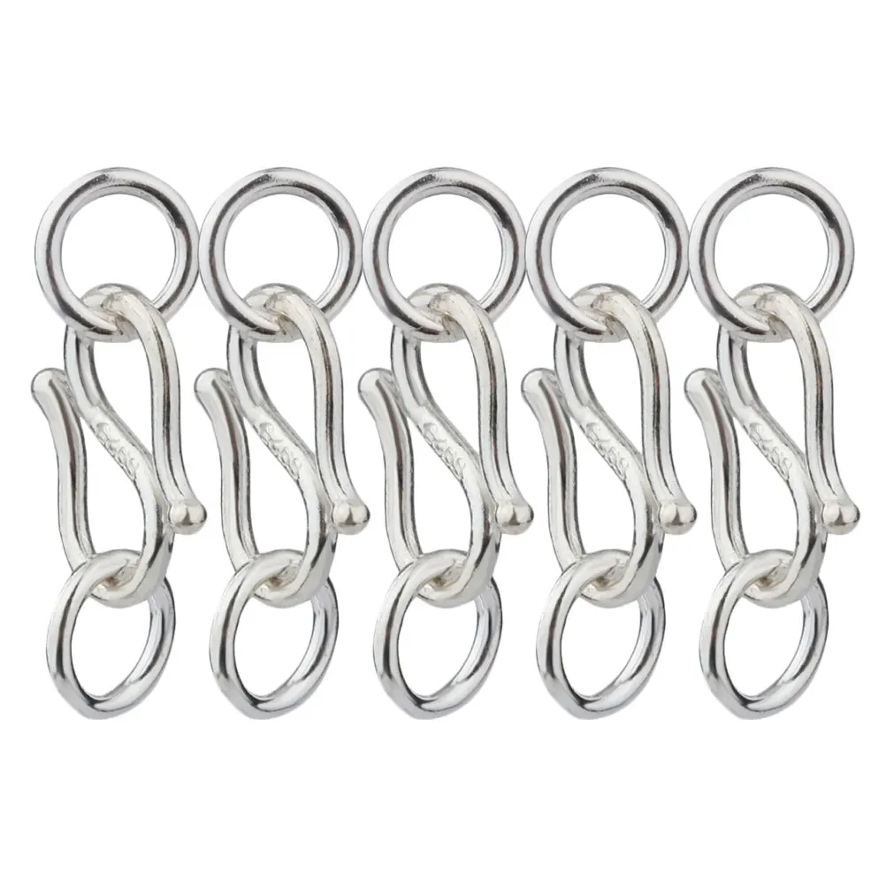 

5 Pcs Silver Clasp DIY Jewelry Accessories Bracelet Necklace S Hook W Shape Clasp Safe Alloy Lightweight Durable