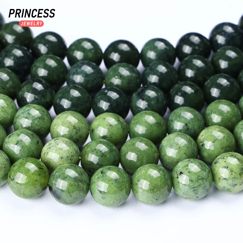 

A++ Natural Canadian Jade Beads 6 8 10mm Loose Nephrite Beads for Jewelry Making Bracelet Wholesale Beads DIY Accessories