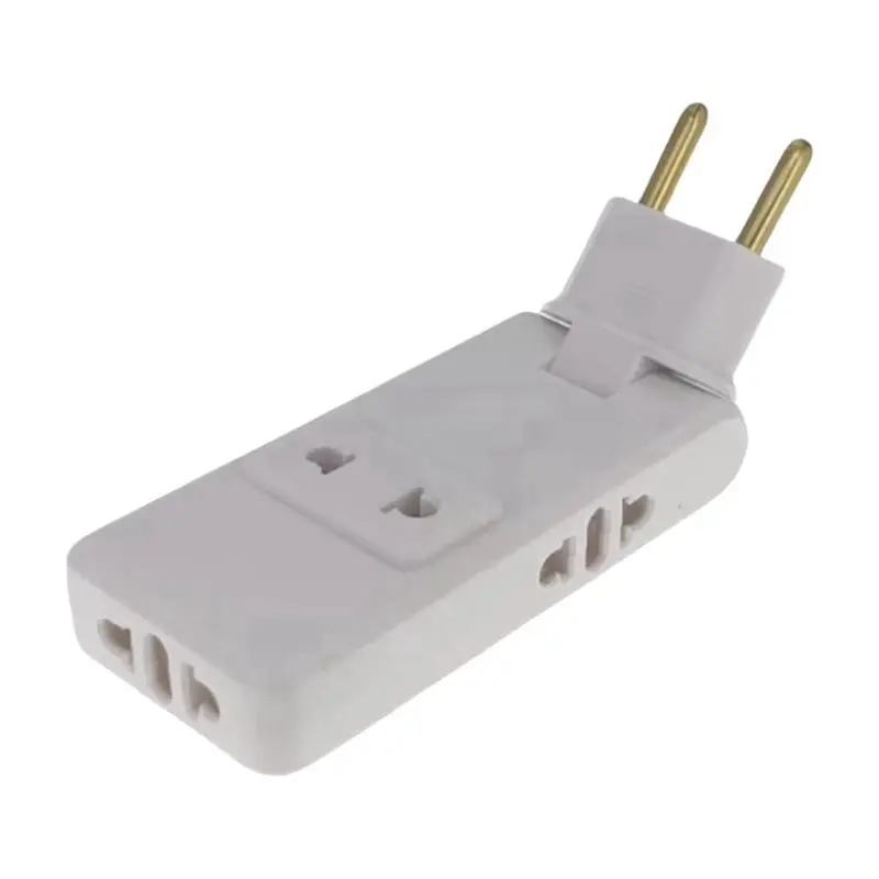 TKOH-AC Outlet EU Plug Extension Socket 4 In 1 Foldable Converter For US To EU Plugs Works In France Germany Spain