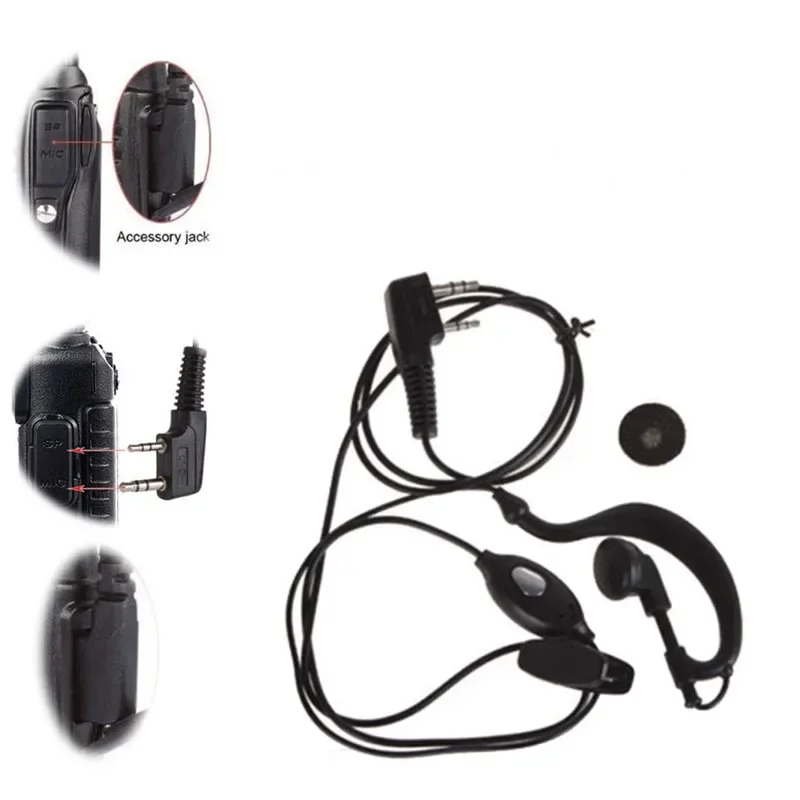

Гарнитура Baofeng UV-5R с микрофоном и 2-контактным PTT-микрофоном на заушном креплении G-образной формы для портативных радиостанций UV5R, 888S, 777S, 666S