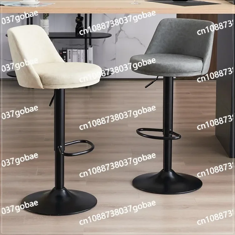 Lift and rotate backrest, bar stool, modern, simple, light luxury, home fashion bar chair, forged iron high foot chair