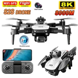 Dji S2S 브러시리스 드론 교체, 4k 전문 8K HD 듀얼 카메라, 장애물 회피 항공 사진 접이식 쿼드콥터 장난감