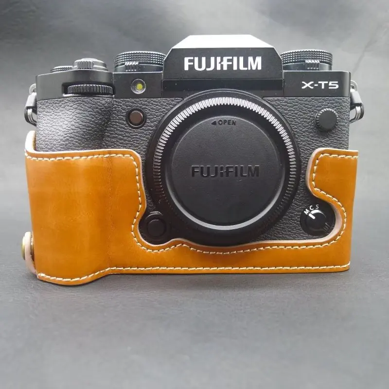 XT5 casing PU kamera untuk Fujifilm X-T5 setengah dasar Bodi