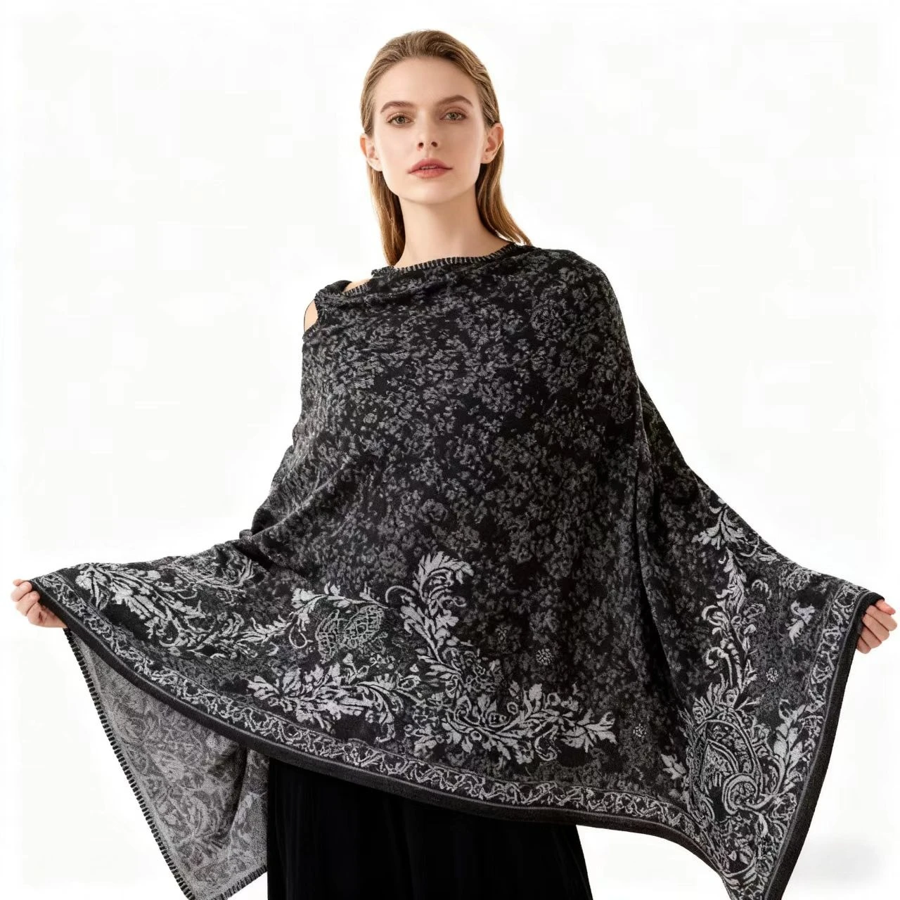 

Богемная этническая шаль в стиле ретро, женская верхняя одежда, атчуаньский западный Юньнань, накидка-пончо для путешествий и фотографии