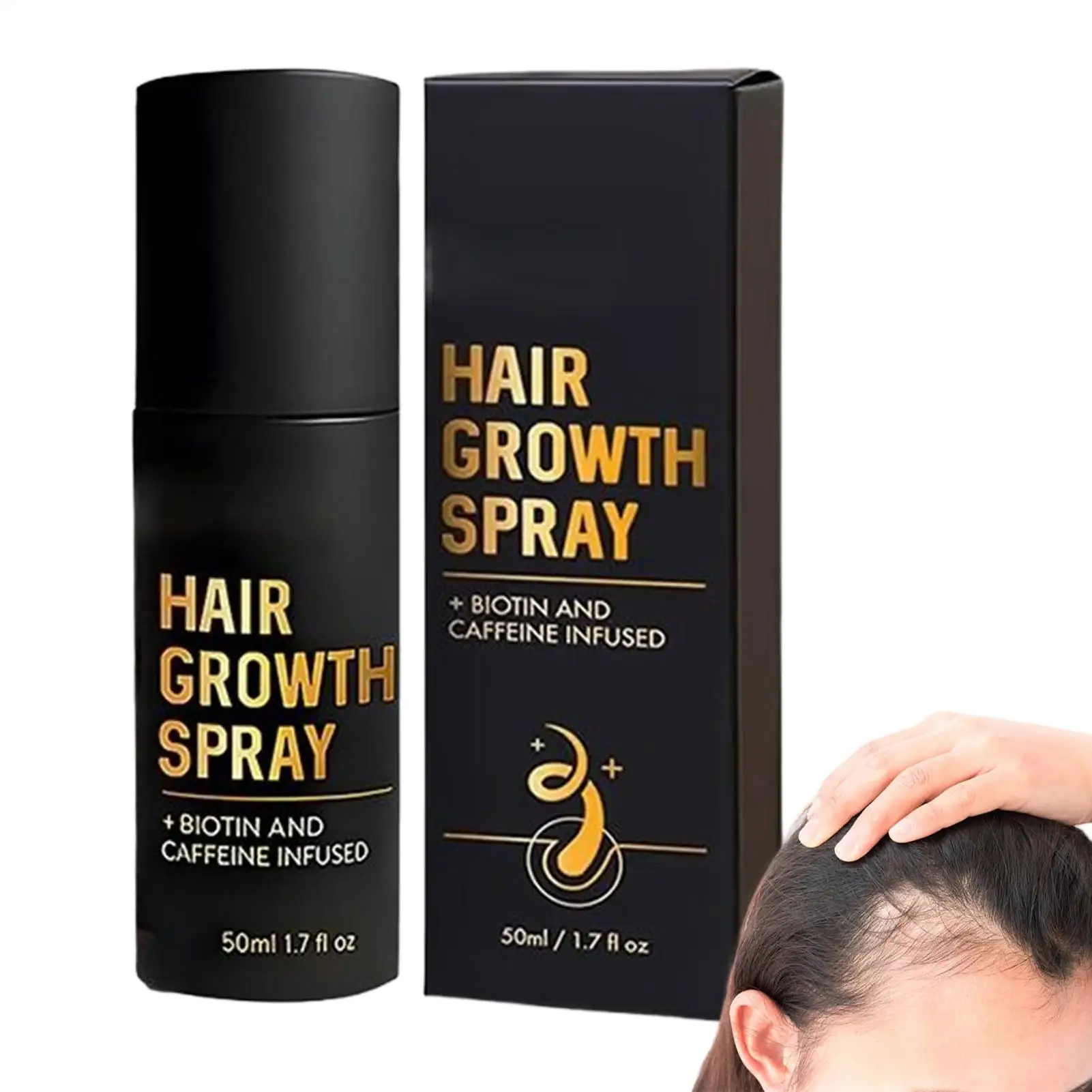 

Hair Growth Spray 50ml Natural Hair Thickening Spray Gentle Regrowth Mist for Home Day Night Travel Salon Post-Shower Women Men