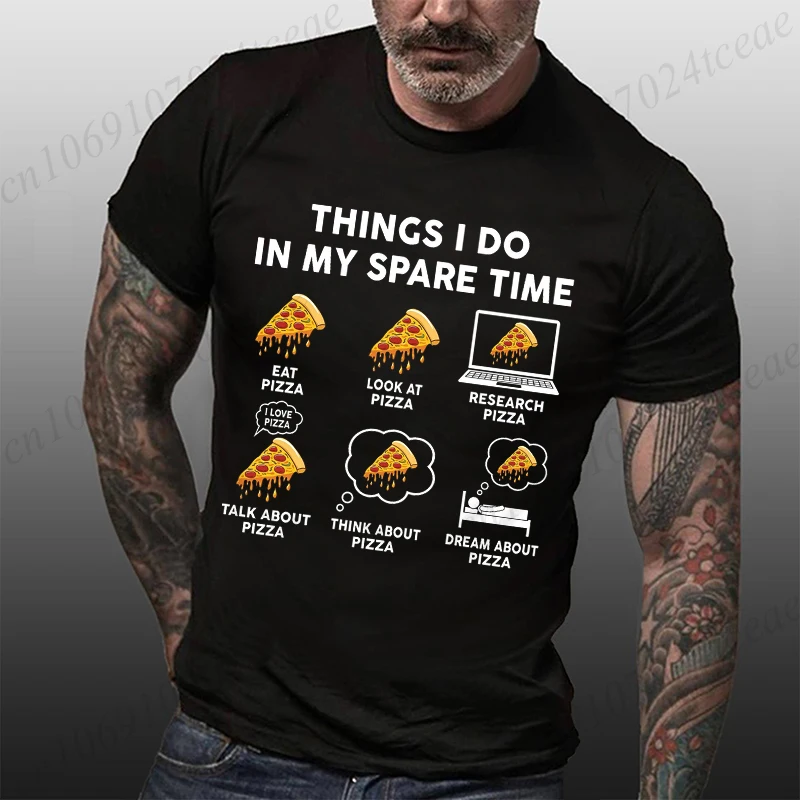Camisa de amante de la pizza para hombres, camiseta de hombre para comer pizza para él, camiseta de papá de marido, ropa de manga corta, camisa divertida de papá de esposa
