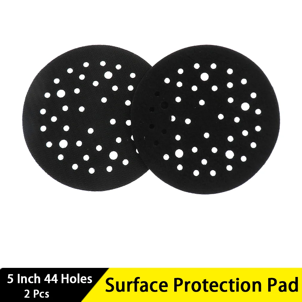 2 Pcs 5 Inch 44 Holes Hook and Loop Protective Pad for Random Orbital for Polishing and Sanding Wood Metal Multi-Hole Pad Guard