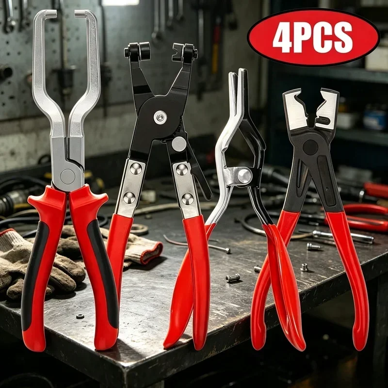 4PCS Hose Clamp Pliers Car Oil Pipe Filter Removal Pliers Labor Saving Professional Auto Repair Tool