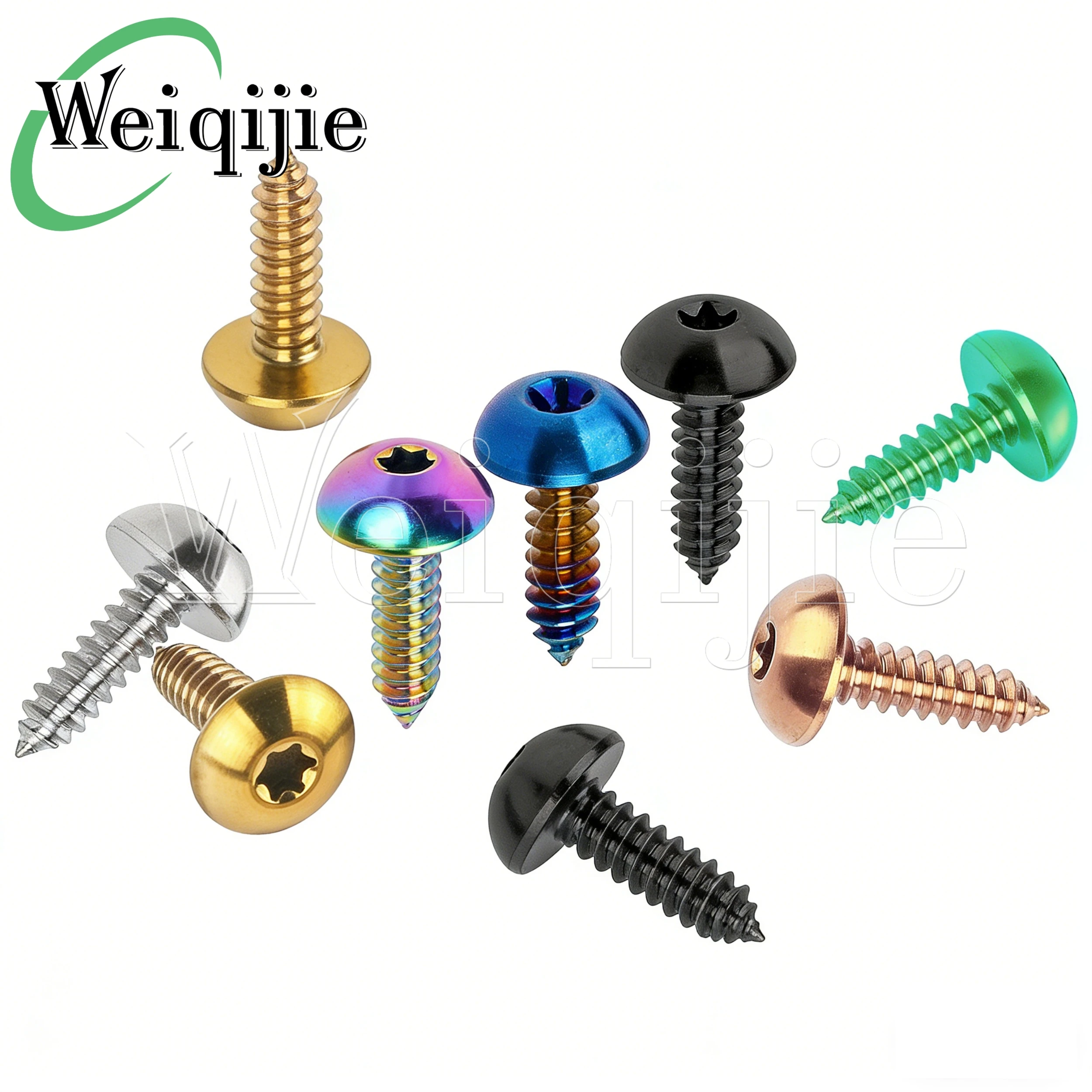 Weiqijie 6PCS M4x15 17mm Titanium Alloy Half-Round Head Self-Tapping Screws Bicycle Modification   Top Choice Screws
