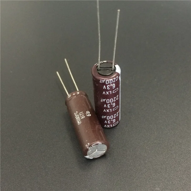 5pcs/50pcs 2200uF 6.3V NIPPON LXV Series 10x30mm Low Impedance 6.3V2200uF Aluminum Electrolytic Capacitor