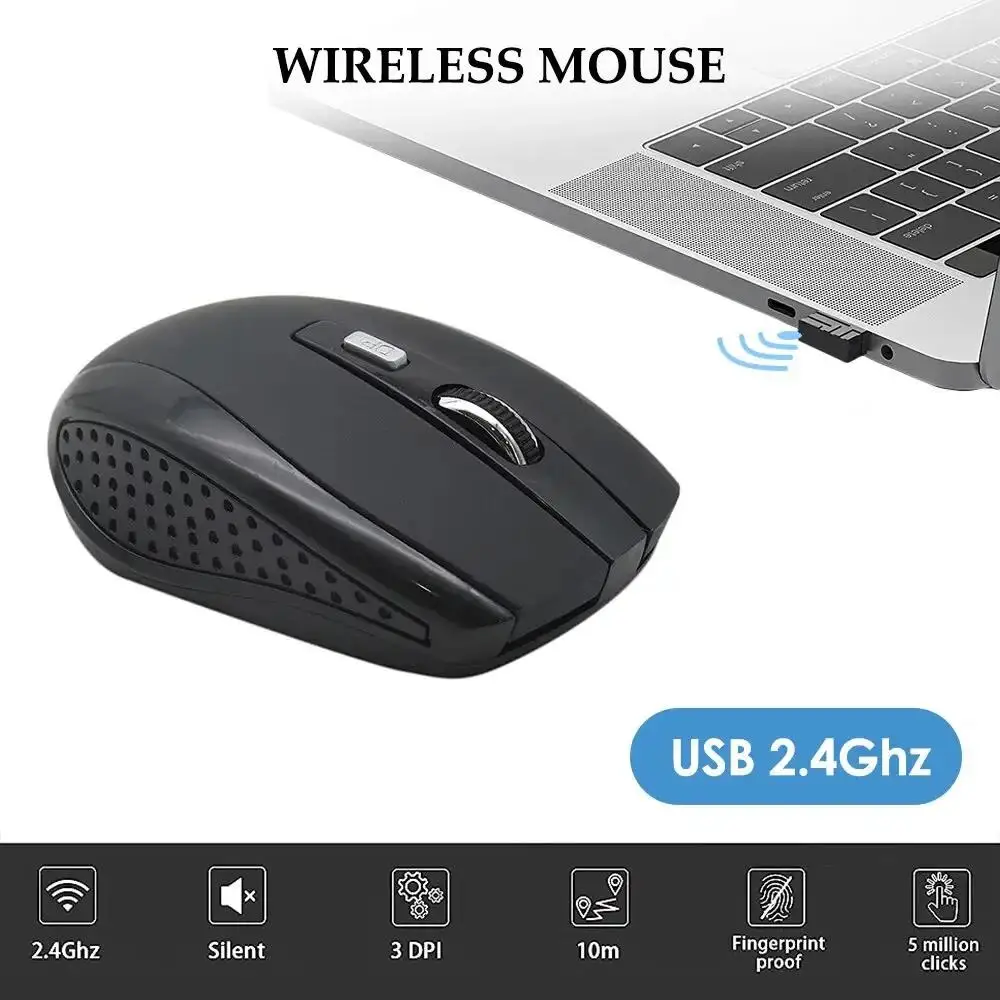 2.4G Draadloze Muis Draagbare Ergonomie Muis Mobiele Optische Kantoormuis Verstelbare 1600 DPI Niveaus Voor Notebook Laptop MacBook