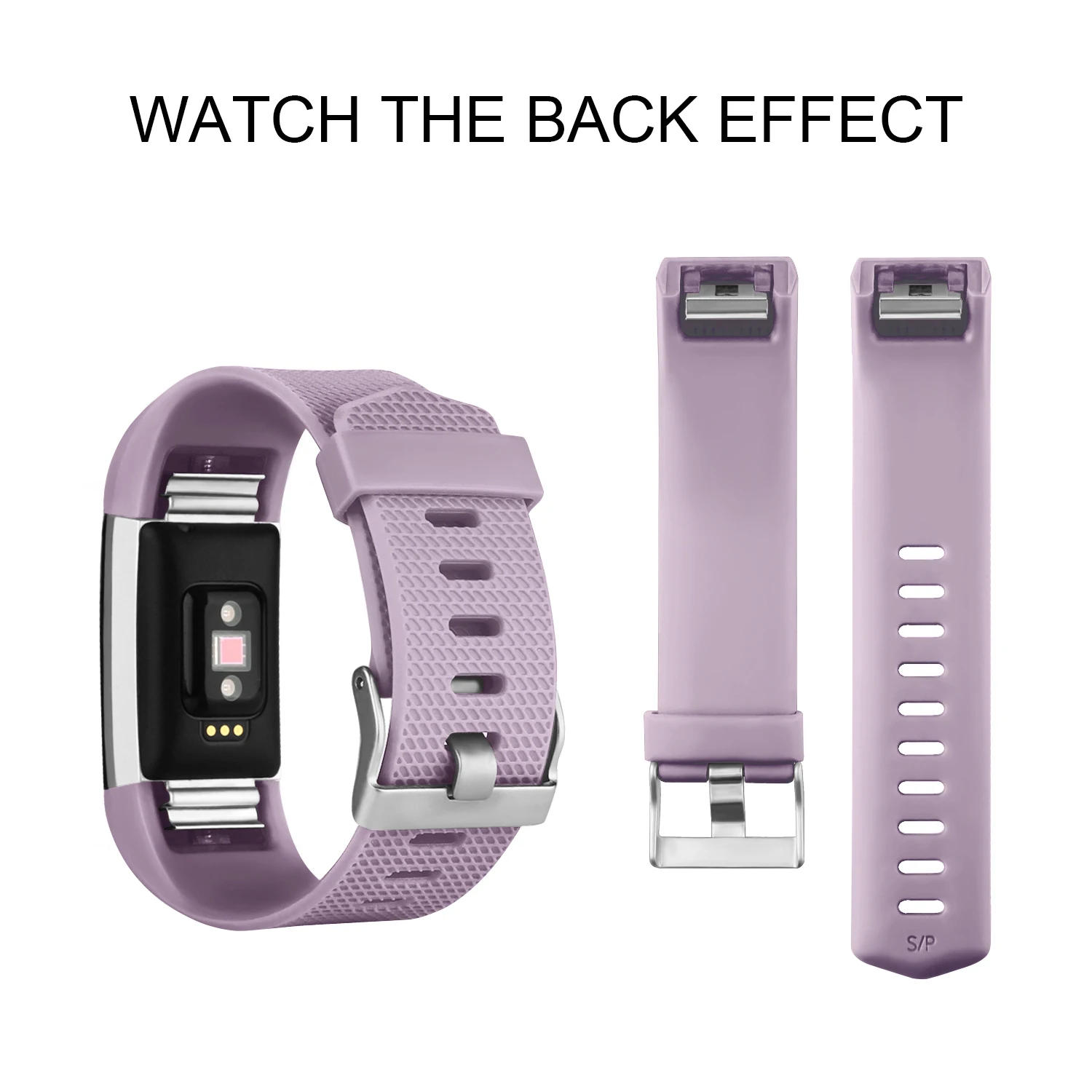 Replacement Silicone Fitness Sport Wristbands Compatible with Fitbit Charge 2 Band for Women Men (Large: for 7.1'-8.7' Wrists)