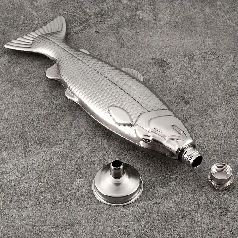 304 Stainless Steel Fish Shaped Wine Pot Personality Household Creative Portable Empty Bottle Fashion Camping Outdoor Wine Pot