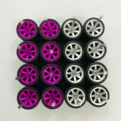 Rodas de 11mm para modelos de carros de liga em escala 1/64, rodas 1/64 com pneus 1/64 + eixos para roda quente/caixa de fósforos/domeka/tomy 1:64 para 8 carros