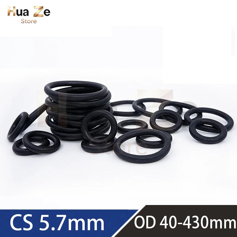 1 10 20pcs , CS 5.7mm OD 40 45 50 52 55 60 65 70 75 80 85-430mm,Black NBR O-Ring Seals Oil Resistant Round Gaskets Customizable