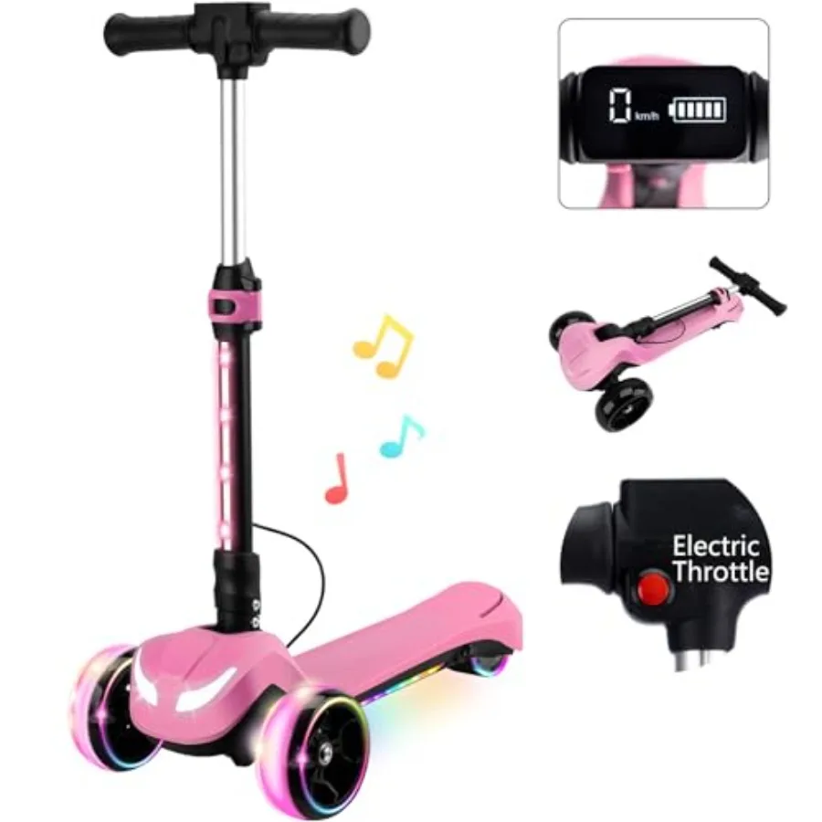 

24V Electric Scooter for with 150W Motor Thumb Throttle LCD Screen Bluetooth Light-Up Stem Deck Wheels 3 Adjustable Heights 5MP