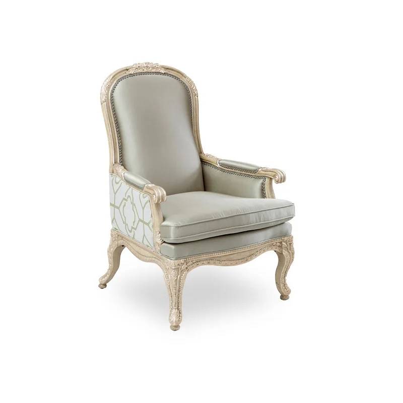 French neoclassical light-colored leather art 123 combination sofa European living room sofa coffee table combination furniture