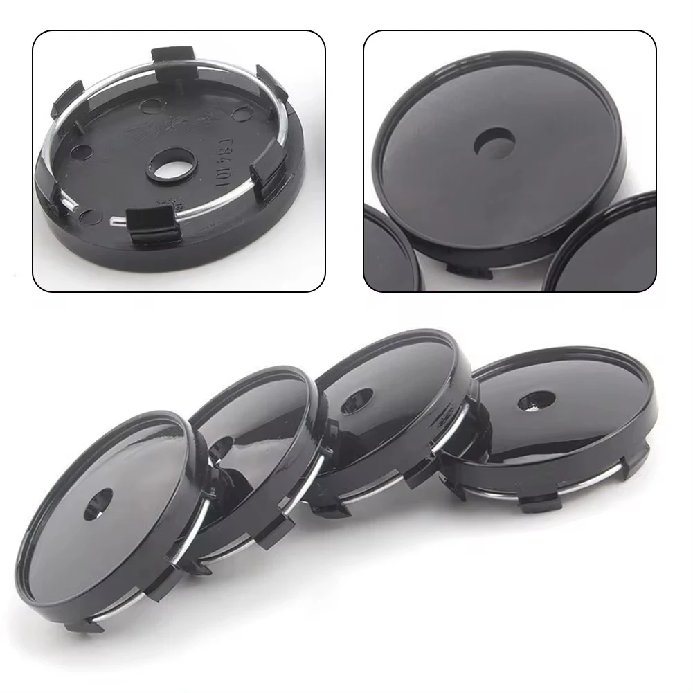 4pcs/set Universal 60mm Black Car Wheel Center Cap Hub Covers Badge For Mercedes Benz BMW Toyota Tesla Ford Mazda KIA Honda