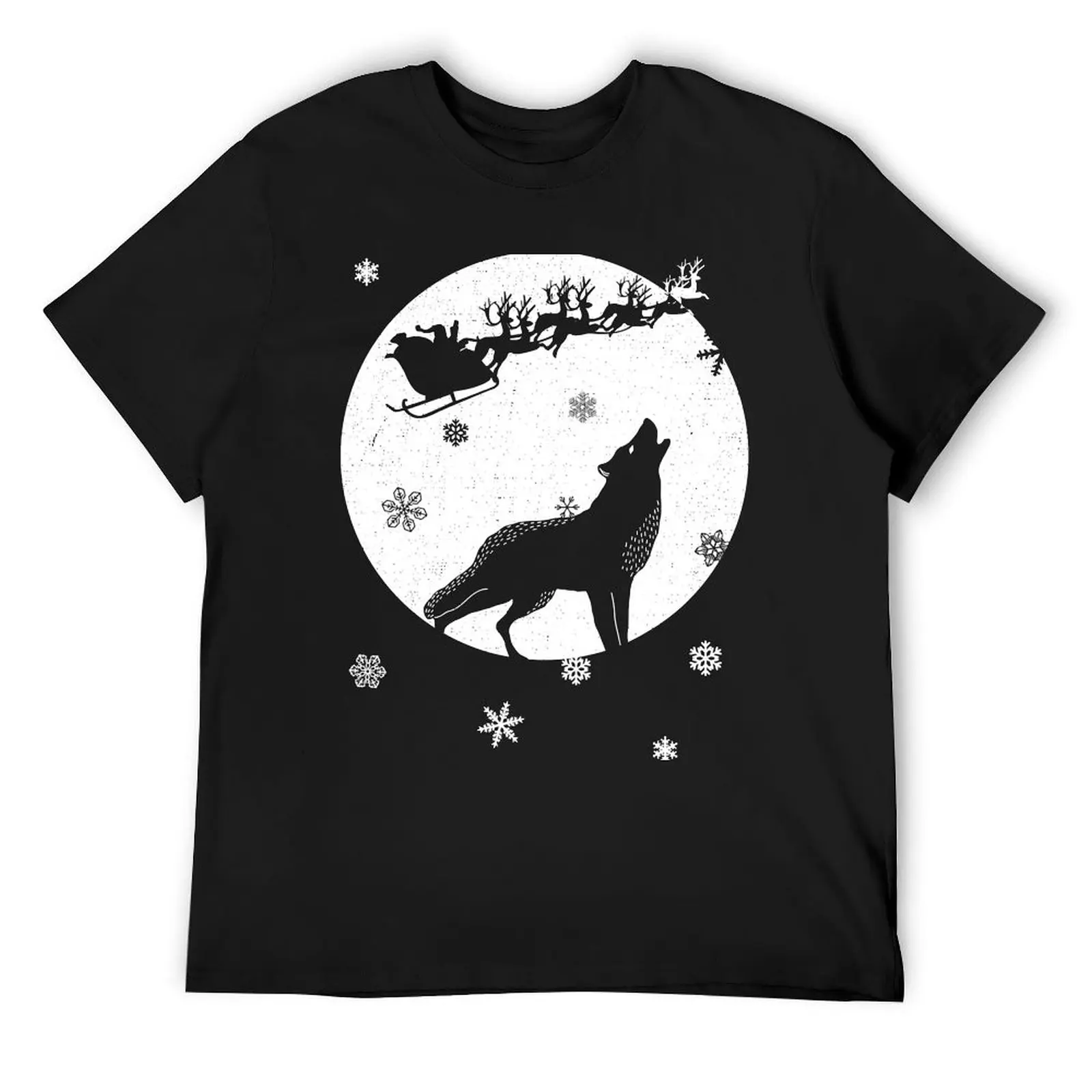 

Christmas Wolf Moon Santa Deer and Snowflakes Gift - Wolf T-Shirt customs Personalized t-shirt mens clothes