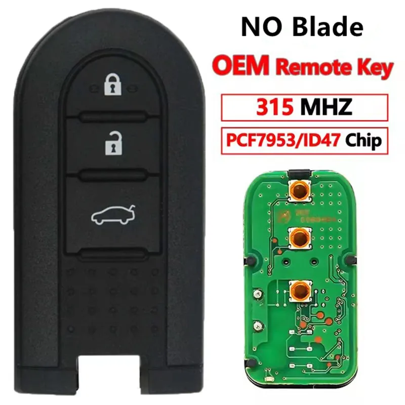 KEYECU Original OEM Smart Remote Proximity Key Fob 315MHz ID47 3Buttons-car For Daihatsu Terios LA600S Passo tanto custom Roomy