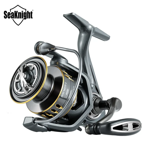 Carrete de pesca SeaKnight marca ARCHER2 serie 5,2: 1 4,9:1 potencia de arrastre máxima 28 libras carrete de aluminio alarma de pescado carrete giratorio 2000-6000