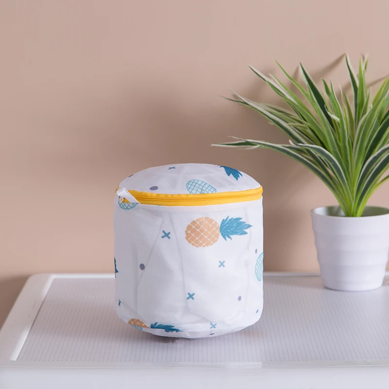 Pineapple Print Laundry Washing Bags For Washing Machine Dirty Clothes Cleaning Basket Organizer Fine Mesh Laundry Bag Wholesale