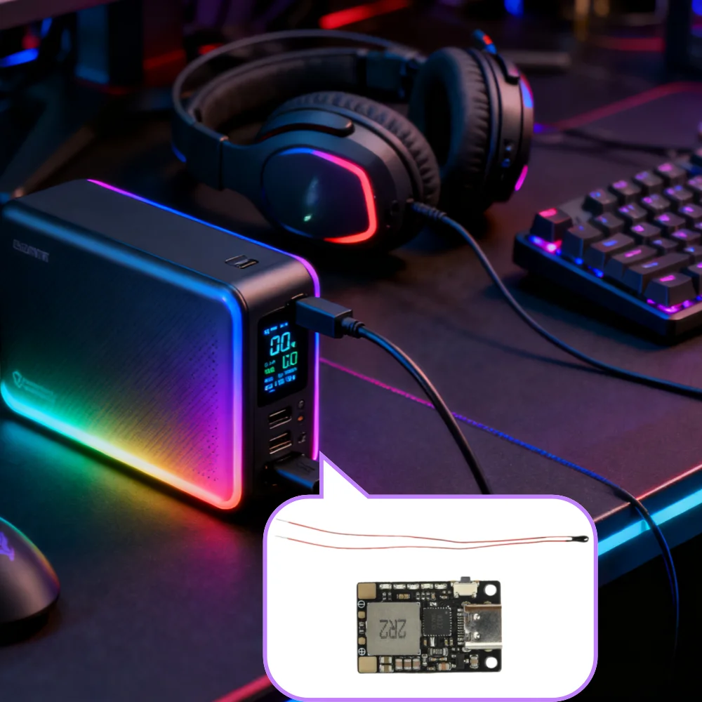 Lithium Battery Charging Protection Module 3.7V 18W Fast Charge Discharge Board Type-C With LED Indicator for Drones Power Banks